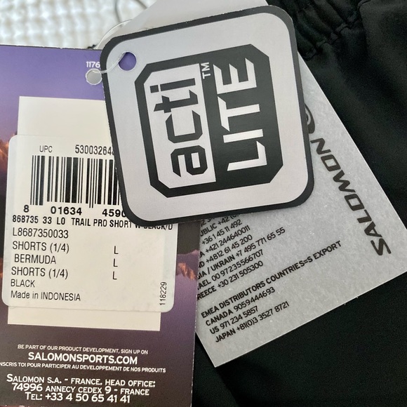 Salomon ladies black running shorts - Picture 6 of 10